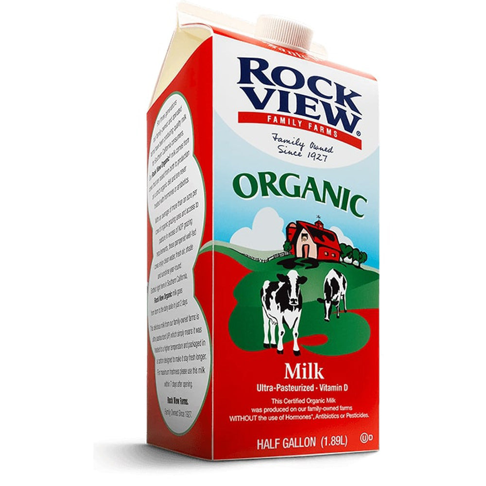 Rock View Whole Milk Organic 1\2 Gallon